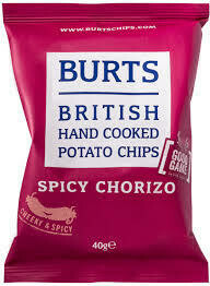 BURTS SPICY CHORIZO CRISPS - 20x40gr BURTS SPICY CHORIZO CRISPS - 20x40gr
