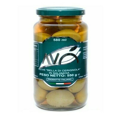 BELLA DI CERIGNOLA GREEN OLIVES IN BRINE - 550gr BELLA DI CERIGNOLA GREEN OLIVES IN BRINE - 550gr