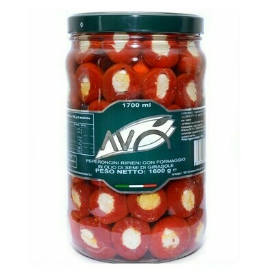 PEPPERS STUFFED WITH VEGAN SOFT CHEESE IN OIL - 1700ml PEPPERS STUFFED WITH VEGAN SOFT CHEESE IN OIL - 1700ml