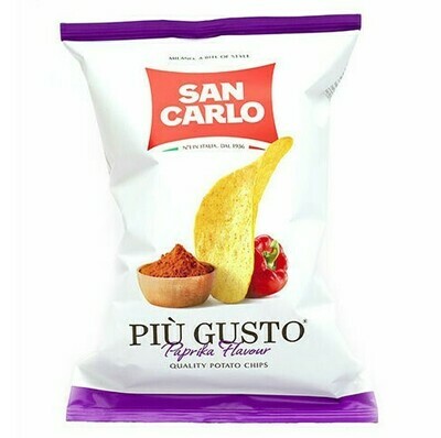 SAN CARLO PIU GUSTO VIVACE POTATO CRISPS PAPRIKA & CHILLI - 20x50g SAN CARLO PIU GUSTO VIVACE POTATO CRISPS PAPRIKA & CHILLI - 20x50g