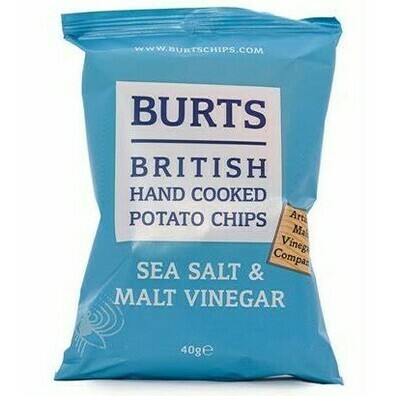 BURTS SEA SALT AND MALT VINEGAR CRISPS - 20x40gr BURTS SEA SALT AND MALT VINEGAR CRISPS - 20x40gr