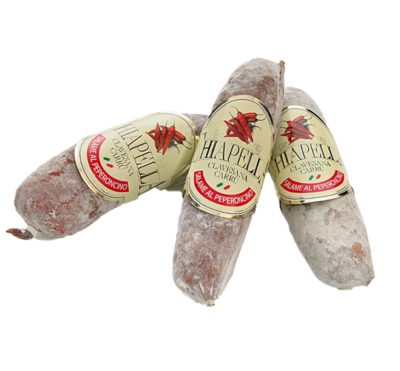 SALAME AL PEPERONCINO (CHILLI) - 200-230gr (avg)
BEST BEFORE 26/05/23