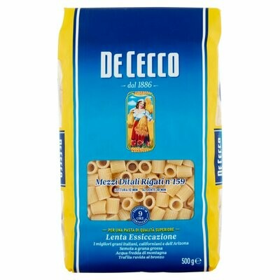 DE CECCO MEZZI DITALI RIGATI no.159 - 500gr