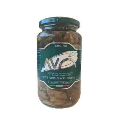 GRILLED AUBERGINE "MELANZANE" IN SUNFLOWER OIL - 550gr GRILLED AUBERGINE "MELANZANE" IN SUNFLOWER OIL - 550gr