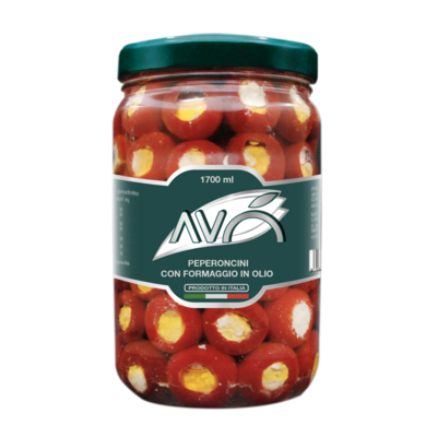 PEPPERS STUFFED WITH SOFT CHEESE IN OIL - 1700ml PEPPERS STUFFED WITH SOFT CHEESE IN OIL - 1700ml