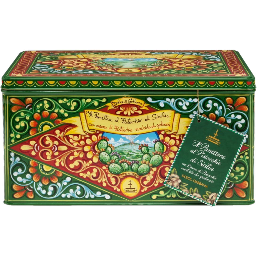 Dolce &amp; Gabbana Panettone al Pistacchio di Sicilia – Gift Set (800g Panettone + 200g Pistachio Cream + Knife + Gift Bag)