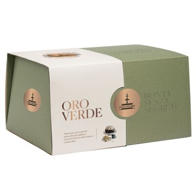 PANETTONE ORO VERDE GIFT BOX - Fiasconaro 1kg Pistachio cream, butter knife & gift bag included