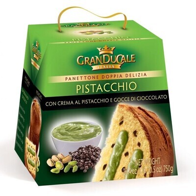 GRAN DUCALE PANETTONE CON CREMA PISTACCHIO & GOCCE DI CIOCCOLATO - 750gr BBE 07/23 GRAN DUCALE PANETTONE CON CREMA PISTACCHIO & GOCCE DI CIOCCOLATO - 750gr BBE 07/23