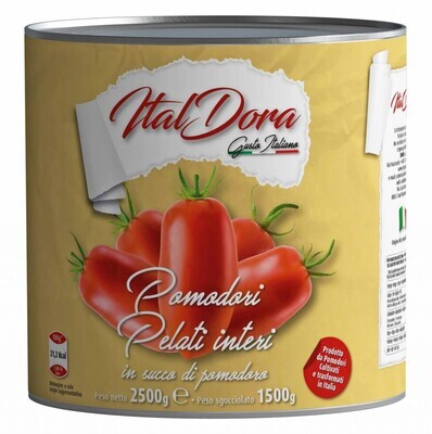 ITAL DORA ITALIAN WHOLE PEELED PLUM TOMATOES - 6x2.5kg ITAL DORA ITALIAN WHOLE PEELED PLUM TOMATOES - 6x2.5kg