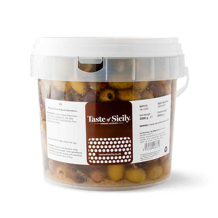 MARINATED MIXED OLIVES - 3kg (1.5kg Net)