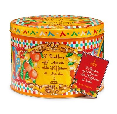 Dolce & Gabbana PANETTONE AGRUMI & ZAFFERANO YELLOW DESIGN TIN - 1kg gift bag included