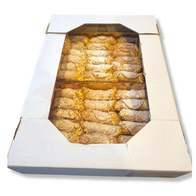 SICILIAN CANNOLI WITH LEMON CREAM &amp; CHOPPED HAZELNUTS - Kami Dolciaria46pc Avg - (2x750gr) -1.5kg