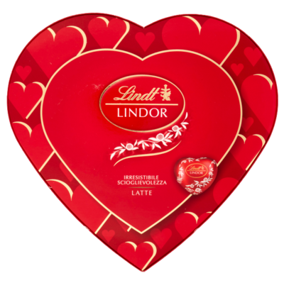 LINDT LINDOR MILK CHOCOLATES IN HEART SHAPED GIFT BOX - 178gr