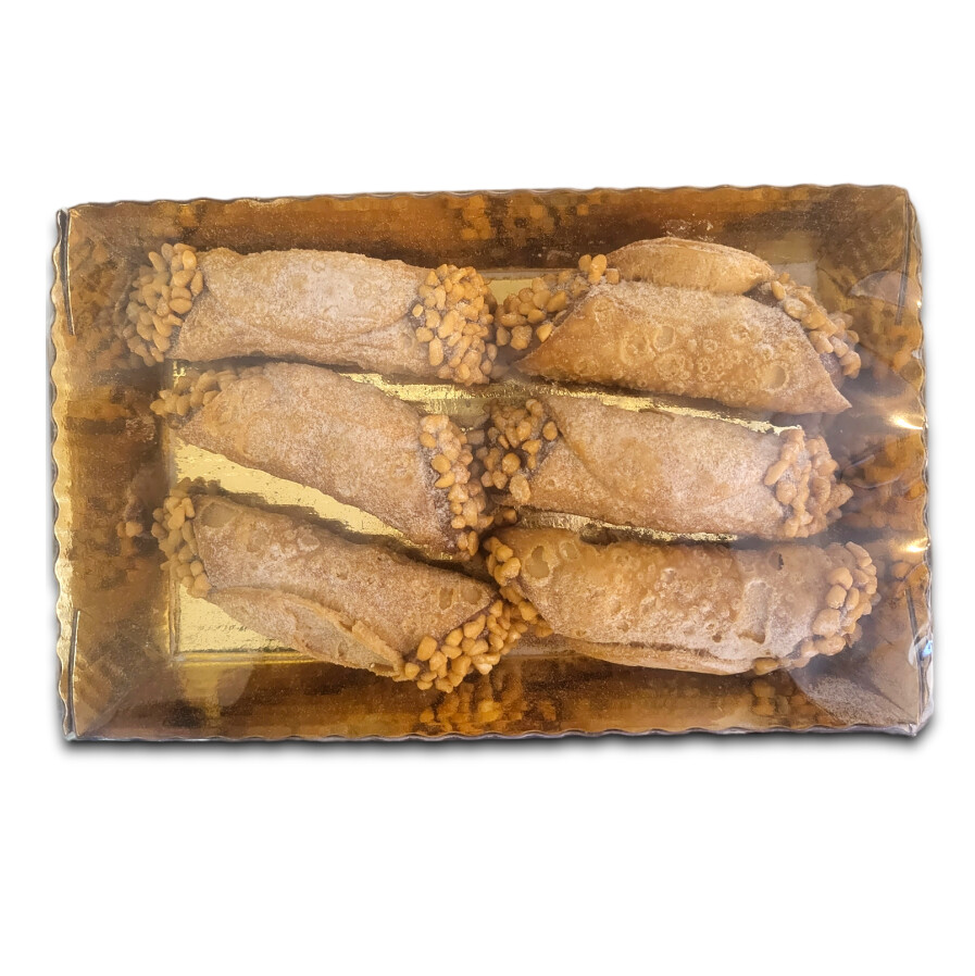 CANNOLI SICILIANI HAZELNUT CREAM &amp; CHOPPED HAZELNUTS - Kami 200gr (6pc)