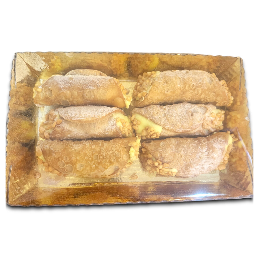 CANNOLI SICILIANI LEMON CREAM &amp; CHOPPED HAZELNUTS - Kami 200gr (6pc)