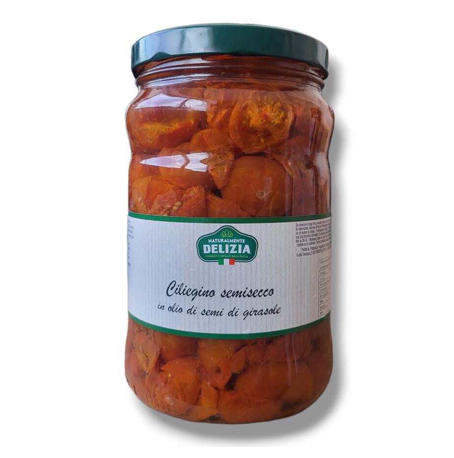 SEMI DRIED CHERRY TOMATOES IN SUNFLOWER OIL - Delizia 1700ml