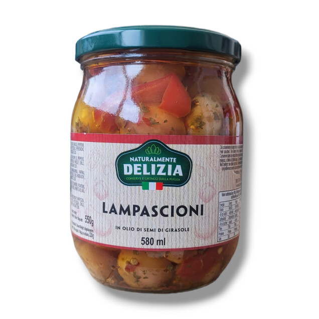 WILD ONIONS BULBS &quot;LAMPASCIONI&quot; WITH HERBS IN SUNFLOWER OIL  - Delizia 580ml