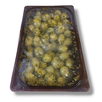 OLIVE FARCITE CON MANDORLE TRAY (Stuffed w/Almonds) - Miccio 2kg (1.750kg Net)