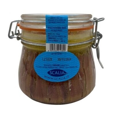 SICILIAN ANCHOVY FILLETS IN EXTRA VIRGIN OLIVE OIL - Scalia 550gr
