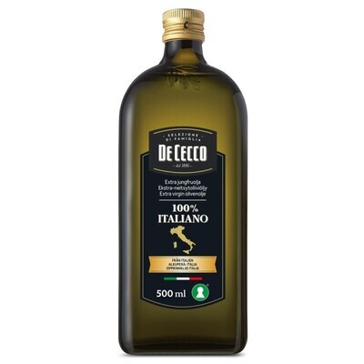 DE CECCO 100% ITALIAN EXTRA VIRGIN OLIVE OIL - 500ml