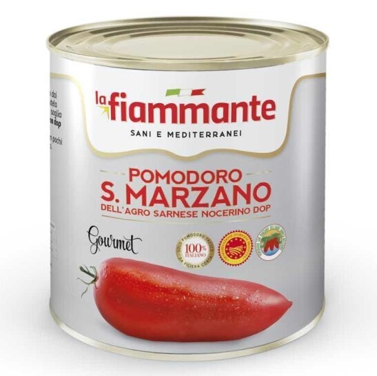 PEELED TOMATOES SAN MARZANO Dell&#39;Agro Sarnese Nocerino DOP - La Fiammante` 6x2.5kg
