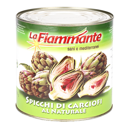 CARCIOFI SPICCHI AL NATURALE (ARTICHOKE QUARTERS IN BRINE) - La Fiammante 2.5kg