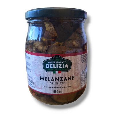 MELANZANE GRIGLIATE   (Grilled aubergines) IN SUNFLOWER OIL  - Delizia 580ml