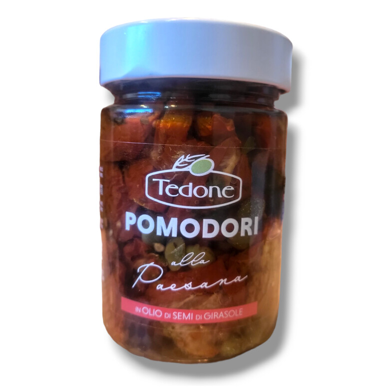 SUNDRIED TOMATOES WITH CAPERS IN SUNFLOWER OIL - Tedone 290g