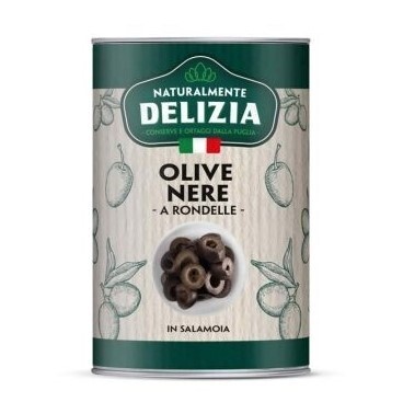 SLICED BLACK OLIVES Delizia - 3kg