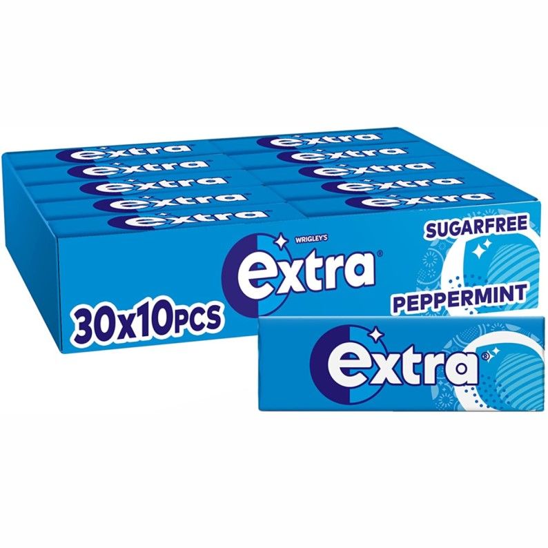 EXTRA PEPPERMINT CHEWING GUM - Wrigley&#39;s 30x10pcs