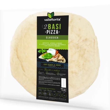 CLASSIC PIZZA BASES CON ACQUA DI MARE Vallefiorita - 2x250gr (500gr)