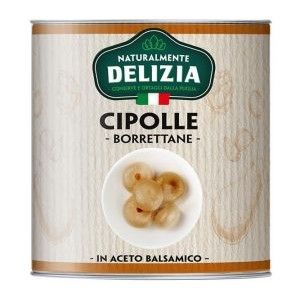 CIPOLLINE BORETTANE BALSAMIC PEARL ONIONS (tin) - Delizia 2.5kg CIPOLLINE BORETTANE BALSAMIC PEARL ONIONS (tin) - Delizia 2.5kg