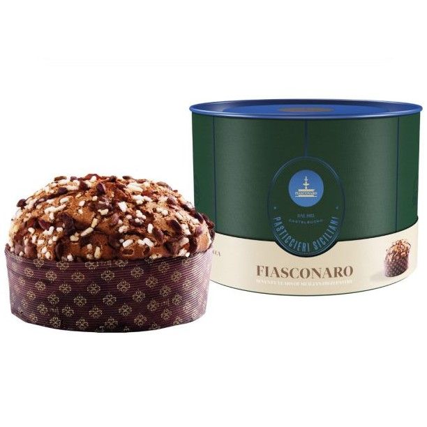 Fiasconaro Panettone Ananas, Albicocca e Pistacchio Hat Box – 1kg (Gift Bag Included)