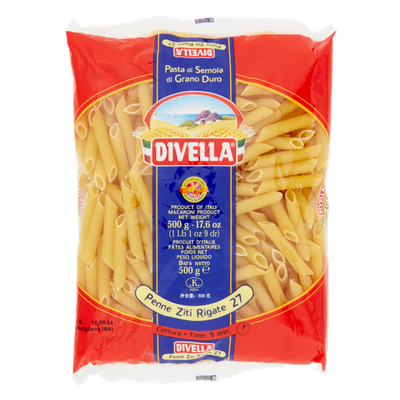 Divella Penne Ziti Rigate Pasta di Semola No.27 – 500g