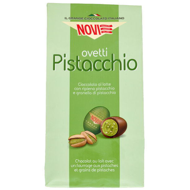 Novi Ovetti Pistacchio Mini Chocolate Eggs – 160g Italian Pistachio Easter Chocolates