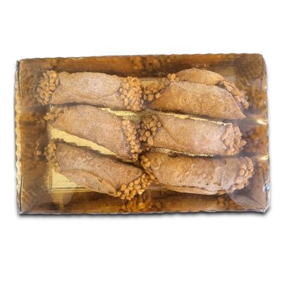 CANNOLI SICILIANI HAZELNUT CREAM &amp; CHOPPED HAZELNUTS - Kami 200gr (6pc)