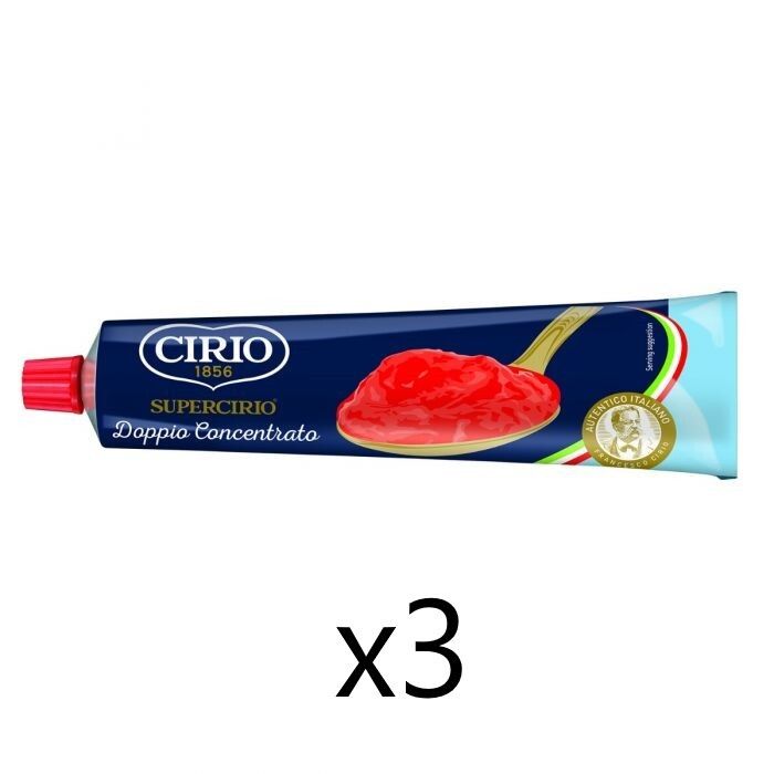 CIRIO TOMATO PUREE DOPPIO CONCENTRATO - 3x140gr (tubes) CIRIO TOMATO PUREE DOPPIO CONCENTRATO - 3x140gr (tubes)