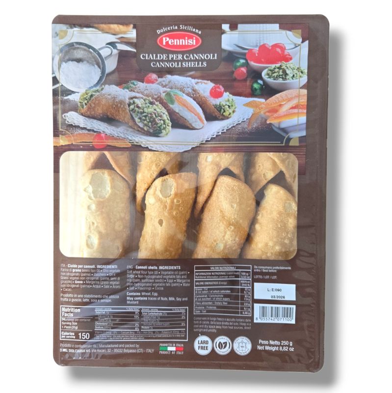 Large Sicilian Cannoli Shells – Pennisi (8pcs, 320g) Large Sicilian Cannoli Shells – Pennisi (8pcs, 320g)