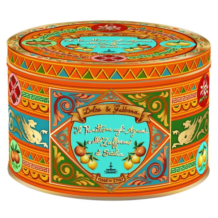 Dolce &amp; Gabbana Panettone Agrumi &amp; Zafferano – 1kg (New Design Tin + Gift Bag)