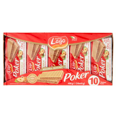 POKER NOCCIOLA WAFER COUNTER TOP DISPLAY - Gastone Lago 10x45g
