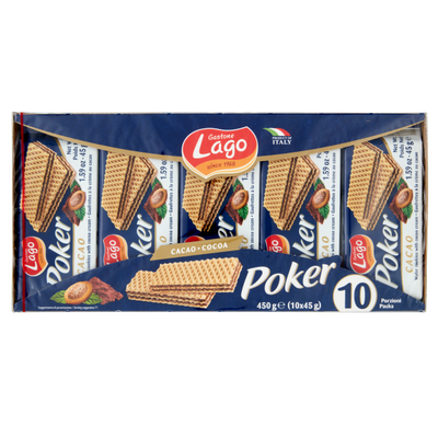 POKER CACAO WAFER COUNTER TOP DISPLAY - Gastone Lago 10x45g
