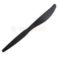 BLACK PLASTIC KNIVES PREMIUM - 1000