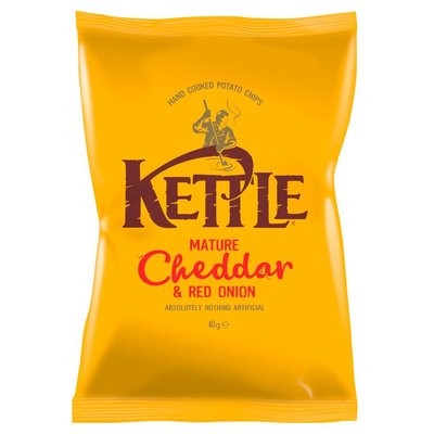 KETTLE MATURE CHEDDAR AND RED ONION - 18x40g KETTLE MATURE CHEDDAR AND RED ONION - 18x40g