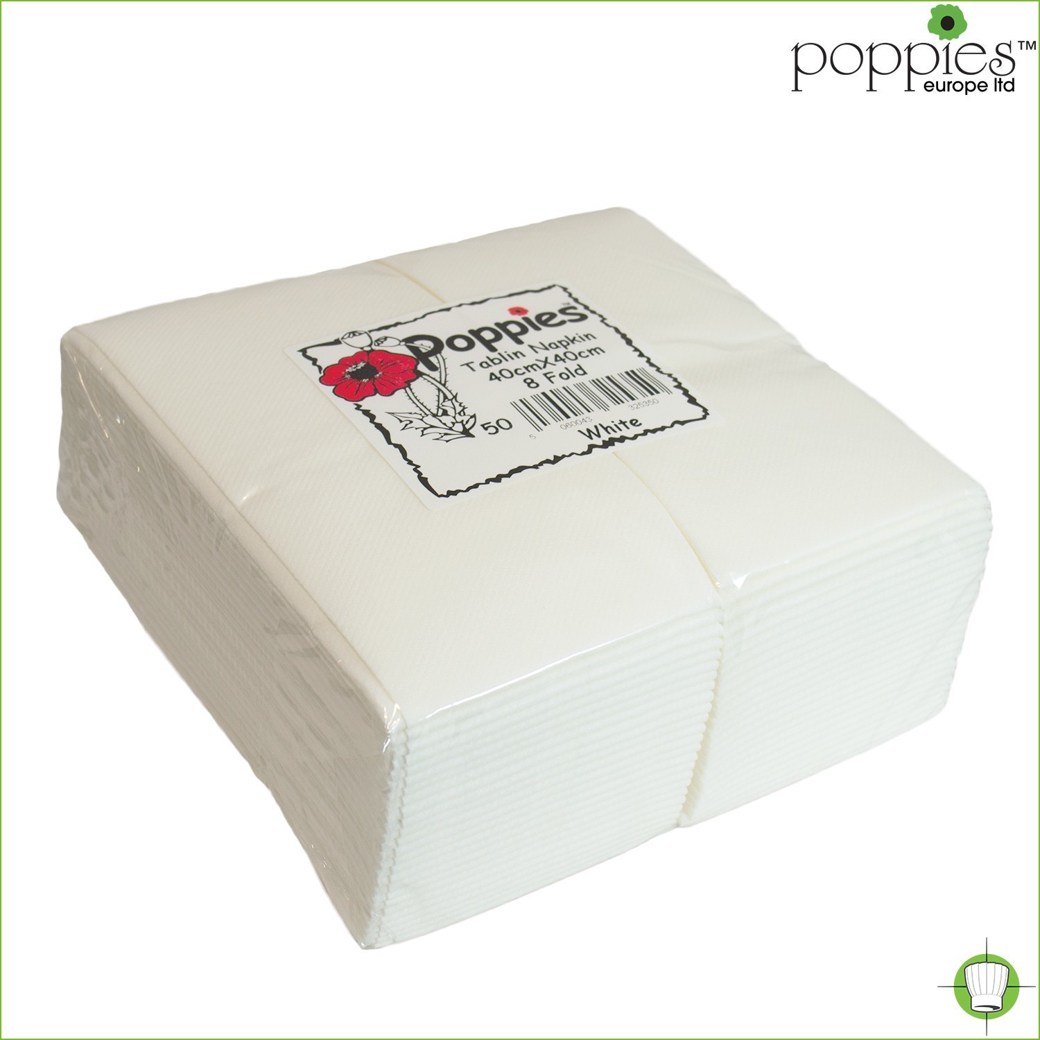 40cm 2PLY 8 FOLD FOLDED NAPKINS SERVIETTES - 2000  *brand may differ from Picture*