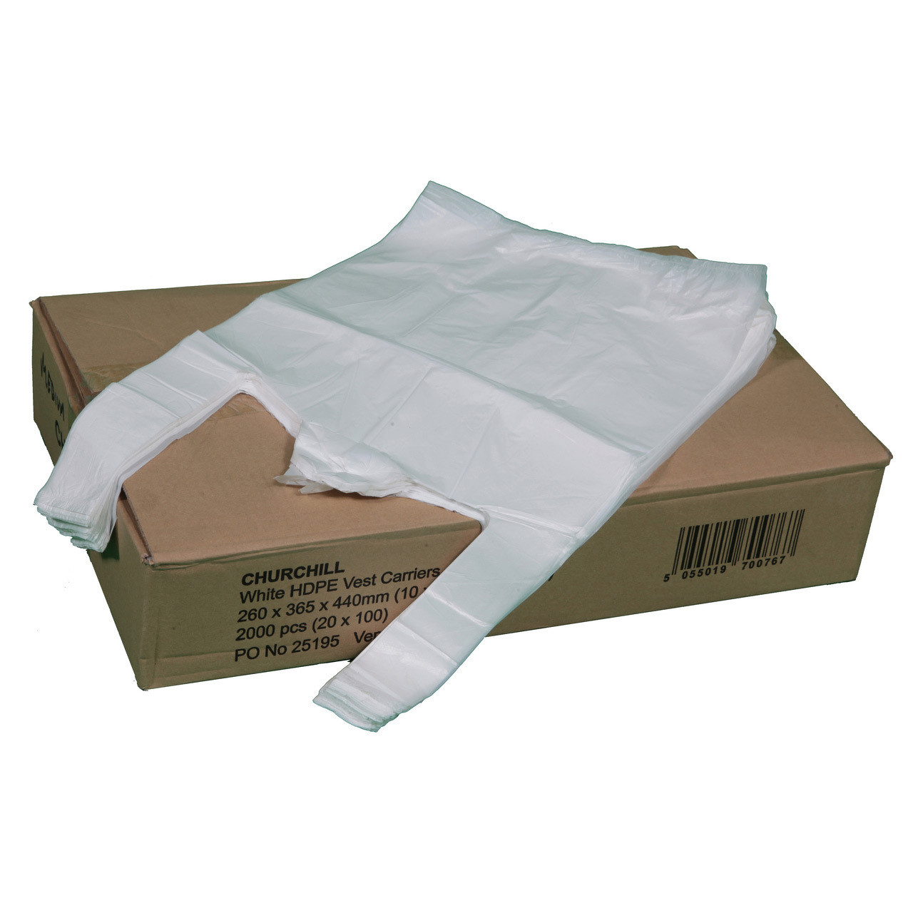 WHITE PLASTIC VEST CARRIERS 11x17x21 - 1000