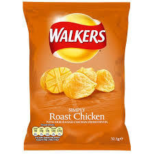 32x34.5g WALKERS ROAST CHICKEN CRISPS 32x34.5g WALKERS ROAST CHICKEN CRISPS