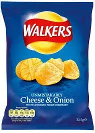 32x34.5g WALKERS CHEESE &amp; ONION CRISPS