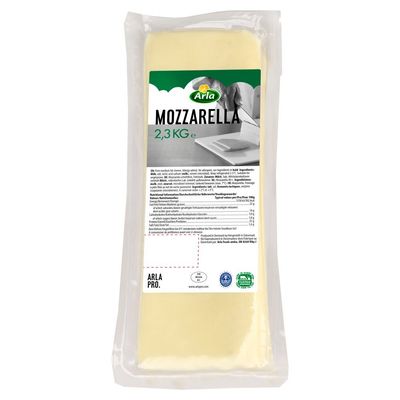 Arla Pro Mozzarella Block – 2.3kg Professional Pizza Cheese Arla Pro mozzarella block 2.3kg professional pizza cheese block