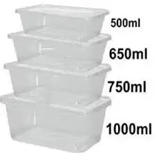 MICROWAVE CONT. &amp; LIDS 650ml - 250