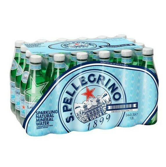 San Pellegrino 500ml plastic bottles sparkling mineral water 24 pack Italian water